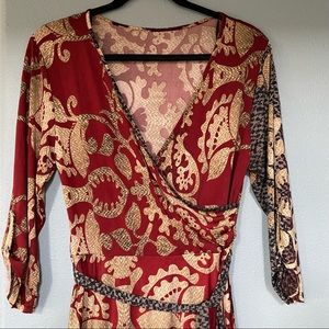 Maxi Wrap Dress - Abstract Print